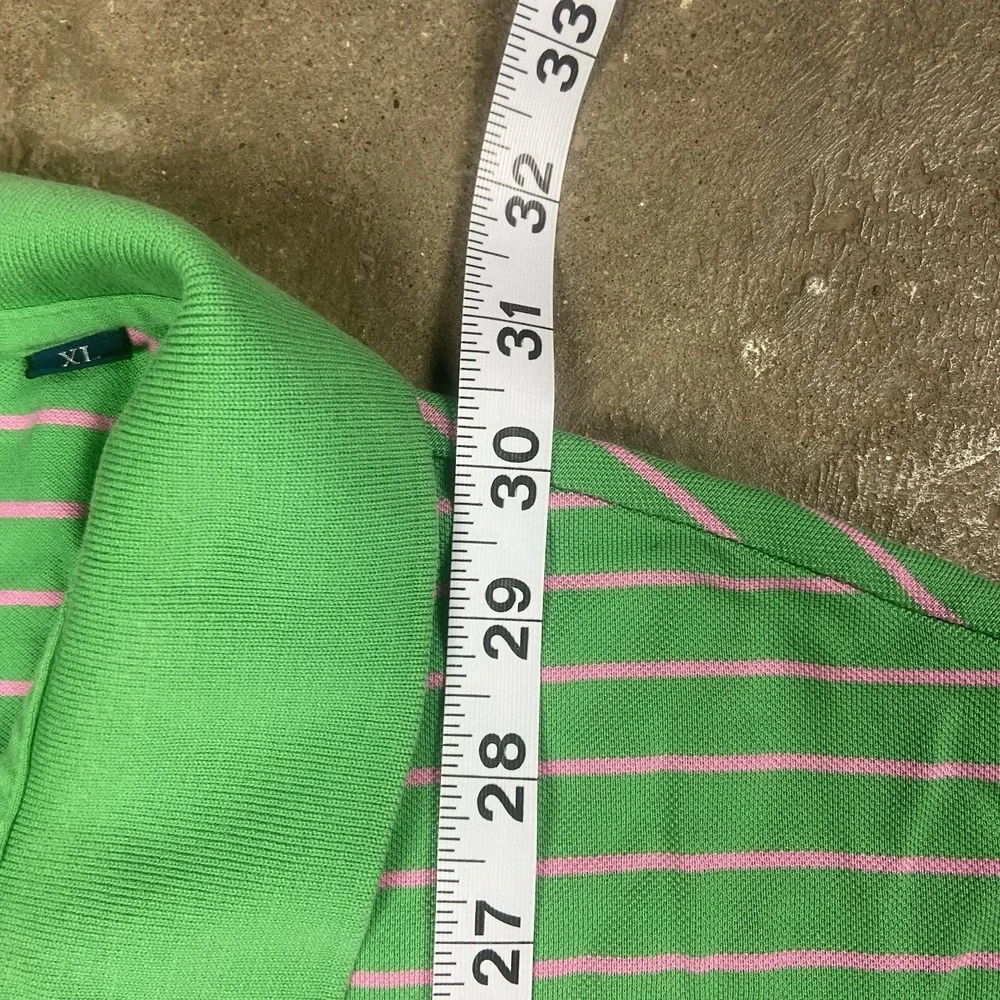 Polo Golf‎ Ralph Lauren Polo Shirt Size XL Green Pink Striped Embroidered Logo